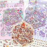 Capybara 3D Miniature Sticker Scenes — Chocolate Factory, Circus & Magic Town
